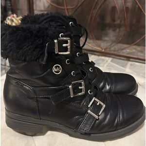 Michael Kors Ankle Boot Evie Cammie black grunge goth 🥾Winter shoe Sale👢was$75